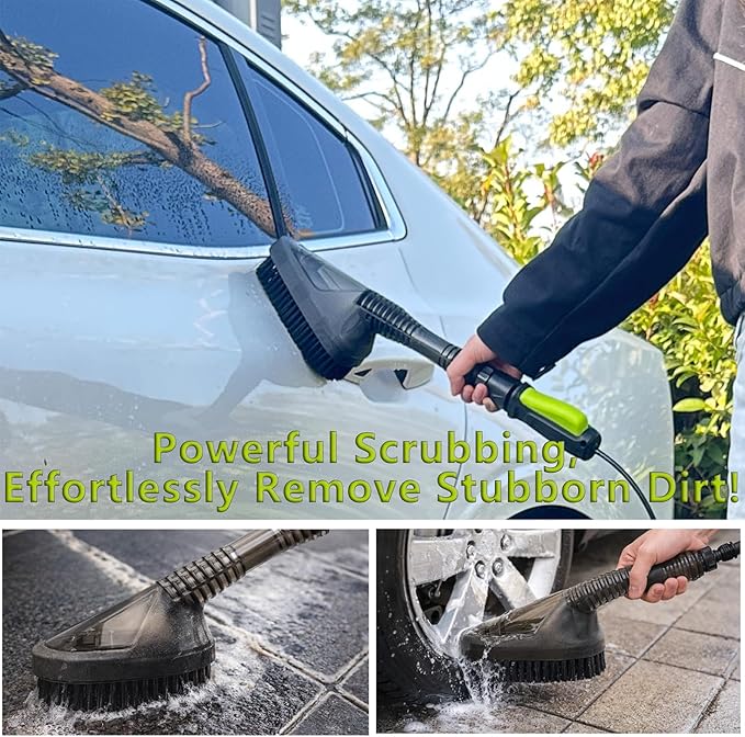 Magnetic Attachment Cleaning Kit for Portable Pressure Washers Includes Foam Sponge Head, Stiff Bristle Brush, Soap Dispenser and Quick-Connect Adapter for Car, Outdoor & Home Use