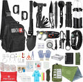 Survival Kit, 294 Pcs Survival Gear First Aid Kit with Molle System Compatible Bag and Emergency Tent, Emergency Kit for Earthquake, Outdoor Adventure, Hiking, Hunting, Gifts for Men Women