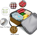 BEIMILY Lunch Box for Men Women Adults,Small Insulated Lunch Bag for Office Work Picnic,Reusable Portable Lunchbox,Soft Cooler Tote Bag(Brown)