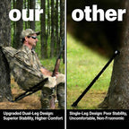 Low Down Hunting Seat - Silent 180° Pivot Portable Folding Tree Seat, Adjustable Height Hammock Chair for Turkey Deer Hunting Ground Camping Shooting