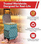 dbest products Ultra Compact Cooler Smart Cart, Moroccan Tile Insulated Collapsible Rolling Tailgate BBQ Beach Summer
