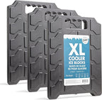 Cool Coolers by Fit & Fresh XL Slim Cooler Ice Blocks, Reusable & Long Lasting XL Ice Packs for Coolers, Slim XL Ice Packs for Cooler Bags, Space Saving, Quick Freeze, 10"x 13", Black, 3PK