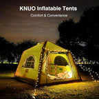 2025 Upgraded Waterproof Inflatable Camping Tent, Large Blow-Up Air Tent, No Assembly Needed Luxury Glamping House, Oxford Fabric