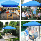 KAMPKEEPER 10x10 Pop Up Commercial Canopy Tent - Waterproof & Portable Outdoor Shade with Adjustable Legs, Air Vent, Carry Bag & Sandbags (Light Blue)