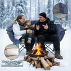 Oversized Double Camping Chair for Adults - Heavy Duty Folding Loveseat Support 700 lbs, Extra Wide 2 Person Camping Couch with Thick Padding, Cup Holders & Storage Bag, Blue