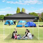 COBlZI 10x10 Pop Up Canopy Tent with 4 Removable Sidewalls, Waterproof Commercial Easy Adjustable Gazebo Tent with Air Vent, 4 Sandbags, 4 Stakes & 8 Ropes（Outdoor Tents for Parties/Exhibition,Black