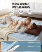 JEASONG Air Mattress Queen with Built in Pump, 20" Raised Blow Up Mattress, Cordless Inflatable Mattress, Air Bed with Headboard, Inflatable Bed Portable Airbed for Camping, Guest, and Home, 700 lbs