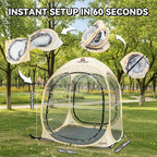 Sports Tent Pop Up Shelter – Waterproof Outdoor Bubble Tent with Floor Mat & Top Cover, 2/4 Person Clear Bubble Tents for Sports Events, Camping, Cheering and Fishing