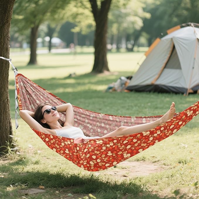 Beauty Raspberries Red Hammocks for Camping with Tree Straps Hammock for Tree for Camping & Hiking Essential
