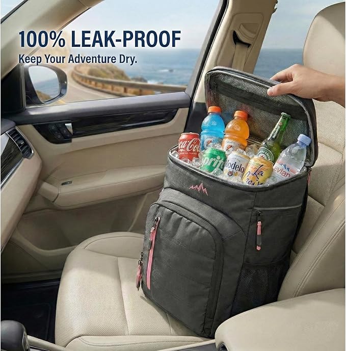 Cooler Backpack Insulated Waterproof 22 Hours Cold, Backpack Coolers Insulated Leak Proof Holds 56cans, Lightweight & Portable Ice Chest - Camping Beach, Ice Chest Cooler Leakproof