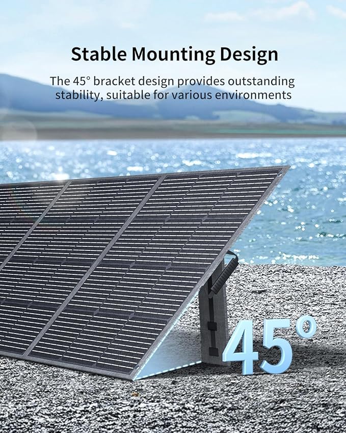400W Portable Solar Panel with Adjustable Kickstand, Foldable & Durable, 23.5% High Efficiency, Waterproof IP68 for Power Station Off Grid Outdoor Adventures Camping RV Road Trip (400W Solar Panel)