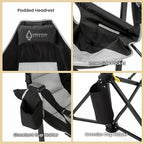 Arrowhead Outdoor Folding Hammock Camp Chair with Detachable Footrest, Stabilized Feet, Padded Headrest and Seat, Large Cup Holders, 300 LBS Weight Capacity, for Camping, Beach, Tailgating