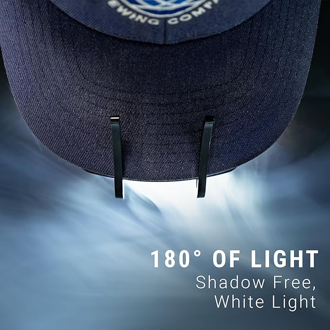 LitezAll Clip On Cap Light Headlamp - Bright LED Cap Light for Hands Free Outdoor Work, 2 Pack