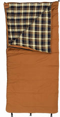 ALPS OutdoorZ Redwood -10°F Flannel-Lined Sleeping Bag with Cotton Canvas Shell, Heavy-Duty Zippers, Oversized Rectangle Design, Cold Weather Camping & Hunting Gear