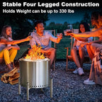 Firepit Stand, 19.5" Stainless Steel Stand for Solo Stove Bonfire and Other 19.5 in Firepit, Fire Pit Accessory, Camping Outdoor Fireplace Tools