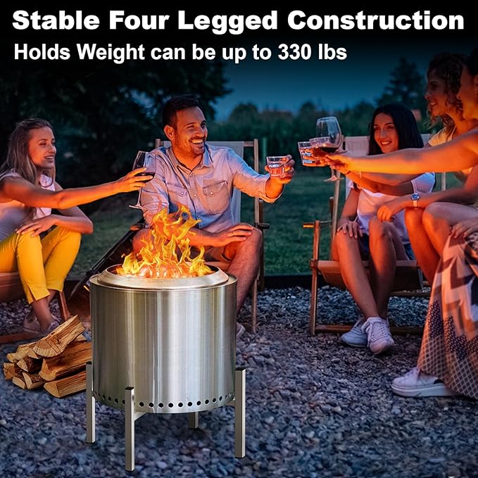 Firepit Stand, 19.5" Stainless Steel Stand for Solo Stove Bonfire and Other 19.5 in Firepit, Fire Pit Accessory, Camping Outdoor Fireplace Tools