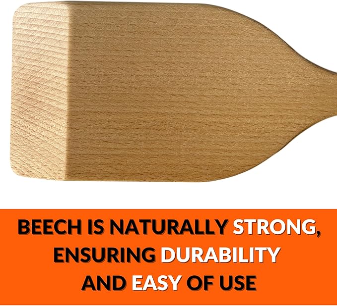 36-in Beech Heavy Duty Wooden Mixing Paddle - Made in Ukraine - Handle Long Stir for Cooking Cajun Crawfish Boil and Brewing Beer - Stirring Spatula for Brewing Mixing Grill Camping in Big Stock Pots