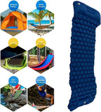 Camping Sleeping Pad Mat | 40D Nylon Fabric & TPU Laminate | Inflatable Cushion Mattress for Tent/Hiking/Travel | 2 - Way Valve, 700g Lightweight (Navy Blue)