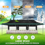 COBIZI 10x30 Pop Up Canopy Tent with Awning & Sidewalls, Heavy Duty Commercial 10X30 Canopy Tents Instant Waterproof, UPF 50+ Sun Shade for Outdoor, Parties, Markets Black