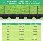 2-Inch x 200 FT Landscape Edging Border with 300 Stakes, Plastic Garden Edging Border Kit, Flexible No Dig Lawn Edging Border for Garden Flower Beds Yard Pathway Paver (Black)