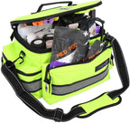 Lightning X Mid-Sized First Responder EMT Bag | LXMB25 | Fully Stocked w/ 240+ First Aid, EMS & Trauma Supplies - Fluorescent Yellow