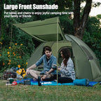 Goplus Camping Tent Cot, 5-in-1 Folding Camping Bed with Awning, Air Mattress, Sleeping Bag, Bedspread, Off Ground Elevated 1-2 Person Cot Tent with Carrying Bag, Air Pump for Camping Picnic Outdoor