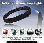 4pcs Elastic Headlamp Strap, Headlamp Band Replacement Head Lamp Comfort Belt Headlamp Headband Holder Headlamp Accessories Compatible with Black Diamond, Petzl, Princeton Tec, Fenix, Streamlight
