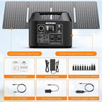 SinKeu Portable Power Station 300W with 40W Solar Panel,256Wh Solar Generator LiFePO4 Battery with USB DC AC Outlet for Outdoor,Off-Grid Living,RV,Emergency