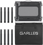 GARLLEN Folding Grill Table Max Capacity 66lbs, 3 Adjustable Height Portable Folding Camping Table with Heat-Resistant Mesh Tabletop, Aluminum Picnic Table for Outdoor, BBQ, Camping, 34.2"L x 15.7"W