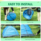 Woanger 10/16 Pack Bulk 2 Person Camping Tents for Homeless Lightweight Tent with Rain Fly and Carrying Bag Waterproof Windproof Setup Pop Up for Camping Backpacking Donation