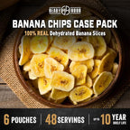 Ready Hour Banana Chips Case Pack – Emergency Snacks, Dehydrated Fruit, Long-Term Storage, Crunchy Banana, Survival Food, Prepper Pantry, Bulk Shelf-Stable Fruit– 48 Servings (6 Pouches)