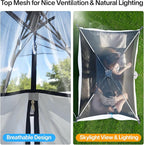 EighteenTek® Shower Tent Camping, 2-Room Portable Changing Room, Outdoor Shower Enclosure, Pop Up Privacy Tent Shelter with Floor & Doors, Waterproof & Lightweight, Camping Toilet Bathroom