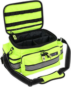 Lightning X Mid-Sized First Responder EMT Bag | LXMB25 | Fully Stocked w/ 240+ First Aid, EMS & Trauma Supplies - Fluorescent Yellow