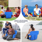 Wide Stadium Seat for Bleachers with Back Support -2 Pack Reclining Adults Camping Stadium Chair Extra Thick Cushion Bleacher Seats Waterproof Black