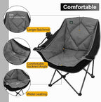 Northroad Oversized Foldable Camping Chair, Outdoor Padded Lawn Chair w/Cup Holder,Carry Bag for Beach, Hiking, and Picnics,Heavy-Duty 300-lbs Capacity, Purple