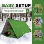 1-Pack Survival Life Tent - 1Person Mylar Shelter, Tube Tent with Paracord, All-Weather for Camping, Hiking, Survival Kits-Yellow