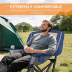 Outsunny Double Camping Chair for Adults, Padded Folding Camp Chair for 2 Person with Armrest, Wine Glass Holder, Cup Holder, Carry Bag for Outdoor Sports, Picnics, Supports up to 552 lbs.