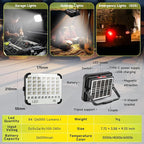 300W LED Solar Work Light Rechargeable, Sinear 26000LM Magnetic Portable Light, 26000mAh with 5 Modes, IP66 Waterproof for Outdoor Camping, Car Repair, Building, Workshop, Garage, Emergency