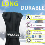 VVAAGG 1000 Black Paracord Rope 100FT Utility Nylon Heavy Duty 12 Strand Parachute Cord for Camping, Tent, Clothsline, Outdoor Hiking, Fishing, Survival Braceletand, Weatherproof Rope (100FT)