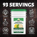 Valley Food Storage Freeze Dried Vegetable Bucket | 12 Pouches, Mixed Vegetables | Premium Emergency Food Supply, 25 Year Shelf Life | Survival Food for Camping, Prepper Storage & Off-Grid Living