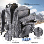 MOLLE Assault Backpack, Tactical Backpack Army Military Camping Rucksack, 3-Day Pack Travel Trip w/USA Flag Patch, D-Rings, ACU Camo