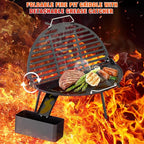 Onlyfire Cast Iron Griddle for Solo Stove Bonfire 19.5" Fire Pit, Foldable Cooking Grates Griddle Combo for Backyard and Outdoor Campfire BBQ
