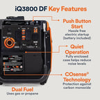 Generac 3,800-Watt Dual-Fuel Portable Inverter Generator - Gas and Propane Compatible - Quiet Operation - Clean, Stable Power - Great for Home Backup, Camping, and RV Use