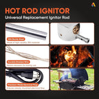 Traeger Grill Parts Kit by Canamax - Complete Set for Pellet Grill Auger Motor, Induction Fan, Fire Burn Pot, Hot Rod Igniter, Fuse, Power Cord - Compatible with Traeger, Pit Boss, Camp Chef, Z Grills