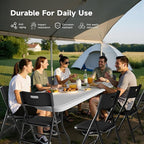 8FT Folding Table Set with 8 Chairs – Heavy-Duty 660 lb Table & 330 lb Chairs, Portable Folding Furniture Bundle for Camping, Parties, Indoor & Outdoor Use