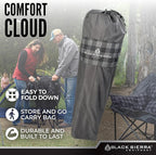 Black Sierra Oversized Camping Chair for Adults – 400 lb Heavy Duty Folding Chair with Cup Holders & Carry Bag