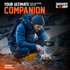 5000W Camping Stove, Backpacking Windproof Camp Stove with Piezo Ignition Carrying Case and 2 Additional Adapters, Compatable with Isobutane, Propane, Butane Tanks, Portable and Collapsible