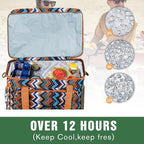 Soft Collapsible Insulated Sided Cooler - 60 Can Large Leakproof Picnic Beach Meal Prep Portable Travel Cooler for Shopping, Kayaking, Road Trips