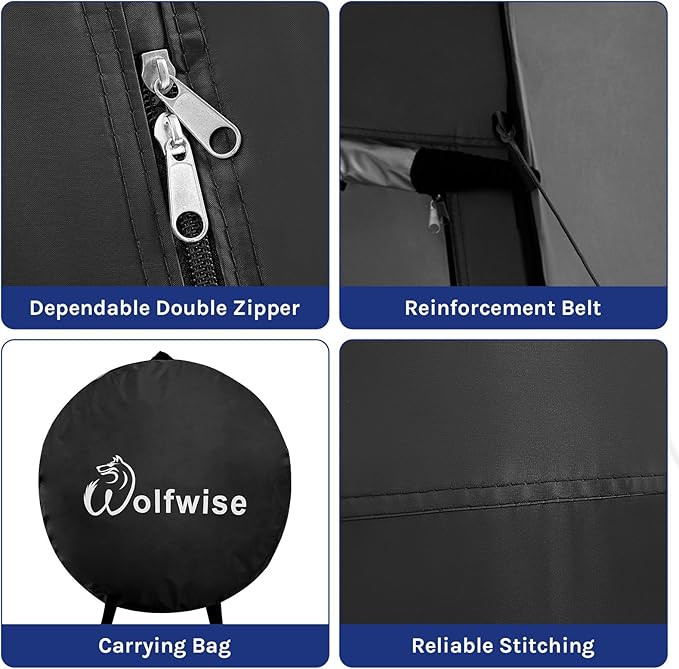 WolfWise Pop Up Changing Tent for Beach, Camping Portable Shower Tents, Outdoor Privacy Bathroom, Change Dressing Clothes Tent Pop Up Instant for Camp, Toilet, 6.2ft/6.6ft/6.9ft High