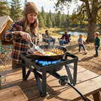 BESTFIRE 200,000 BTU Heavy Duty Propane Burner, High Pressure Outdoor Gas Stove with 0-20 PSI Adjustable Regulator & Hose, Portable Single Burner for Home Brewing, Turkey Fryer, Wok Cooking & Camping